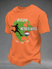 Heren Nederland Print Cadeau Voor Voetbalfans Casual Tee