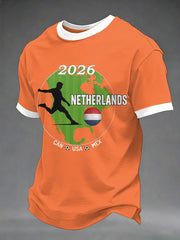 Heren Nederland Print Cadeau Voor Voetbalfans Casual Tee