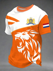 Heren Nederland Print Cadeau voor Voetbalfans Casual T-shirt