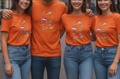 Casual heren koningsdag print