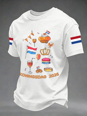 Casual heren koningsdag print