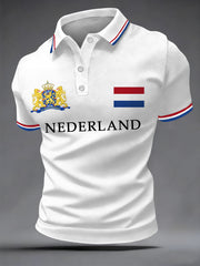 Koningsdag informele top met Nederlandse print voor heren