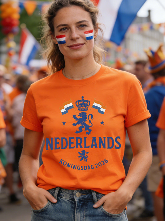 Dames Nederland Koningsdag print casual T-shirt