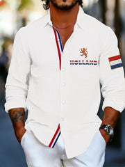 Koningsdag wafelshirt voor heren