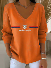 Dames KoningsdagV-hals ribtop