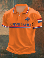 Heren Nederland Vlag Print Casual Top