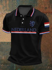 Heren Nederland Vlag Print Casual Top