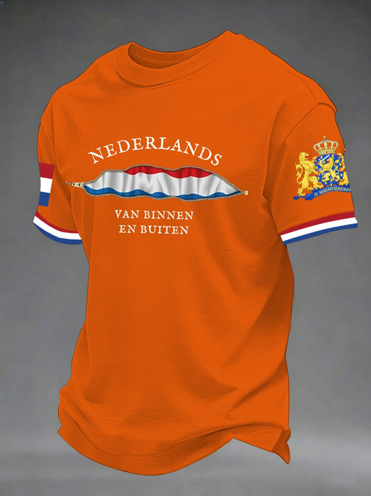 Heren T-shirt met korte mouwen voor Koningsdag