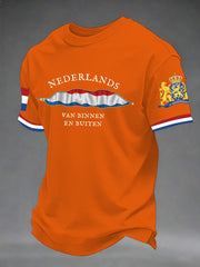 Heren T-shirt met korte mouwen voor Koningsdag