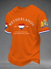 Heren T-shirt met korte mouwen voor Koningsdag