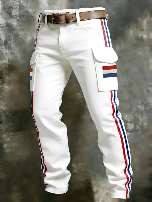 Heren Nederlandse vlag print casual broek