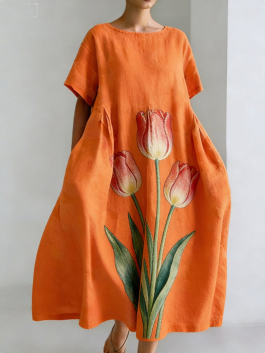Zakjurken met bloemenprint en korte mouwen voor dames