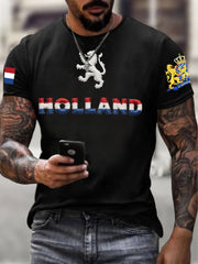 Koningsdag katoenen T-shirt met korte mouwen voor heren