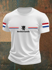 Heren T-shirt voor Koningsdag van katoen met korte mouwen