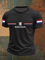 Heren T-shirt voor Koningsdag van katoen met korte mouwen