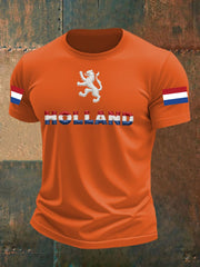 Koningsdag katoenen T-shirt met korte mouwen voor heren