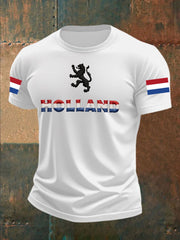 Koningsdag katoenen T-shirt met korte mouwen voor heren