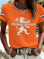 Koningsdag T-shirt met korte mouwen voor dames