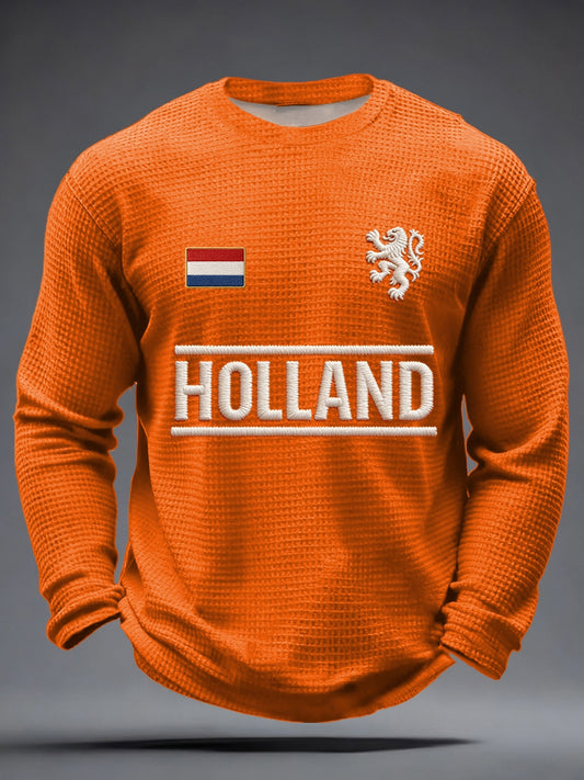 Koningsdag wafelshirt voor heren
