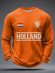 Koningsdag wafelshirt voor heren