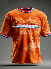 Heren Nederlandse Koningsdag t-shirt met korte mouwen