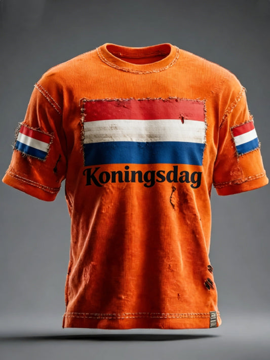 Heren T-shirt met korte mouwen voor Koningsdag