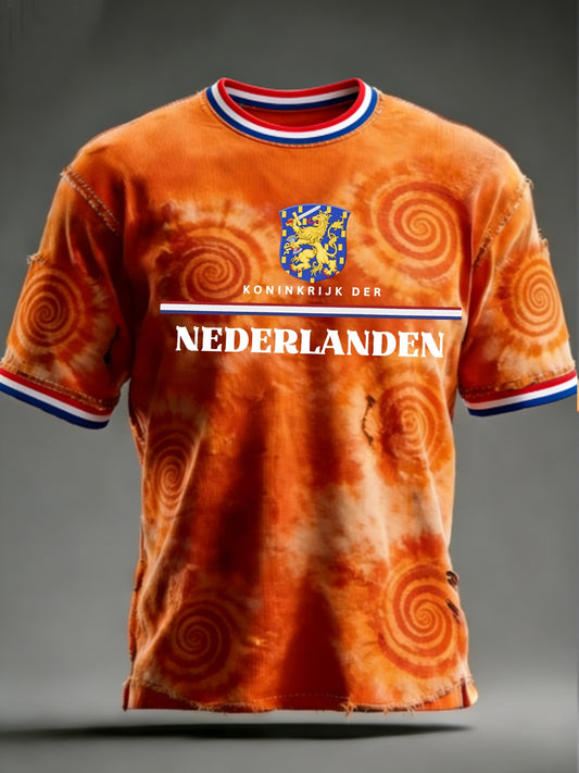 Heren Nederlandse Koningsdag t-shirt met korte mouwen