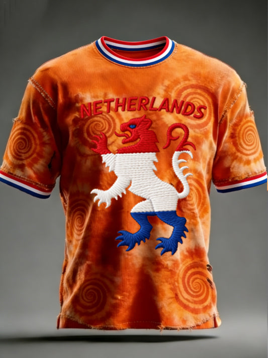 Heren Nederlandse Koningsdag t-shirt met korte mouwen