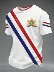 Heren Nederlandse vlag print casual T-shirt