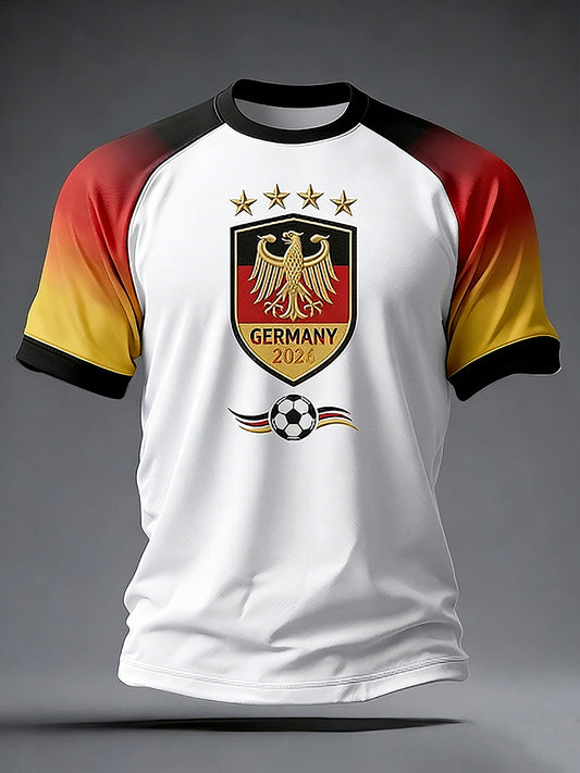Herren-T-Shirt mit kurzen Ärmeln für deutsche Fußballfans