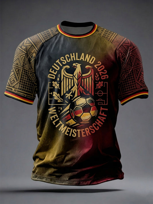 Herren Deutschland Fußballfan Kurzarm-T-Shirt