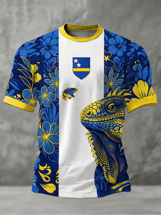 Men's Curaçao Football Print Casual T-Shirt