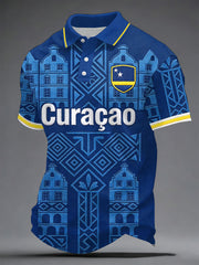 Men's Curaçao Football Print Casual Top