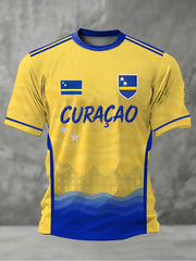 Men's Curaçao Football Print Casual T-Shirt