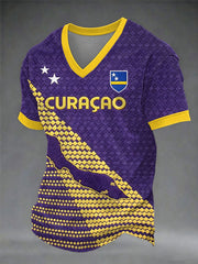 Men's Curaçao Football Print Casual T-Shirt
