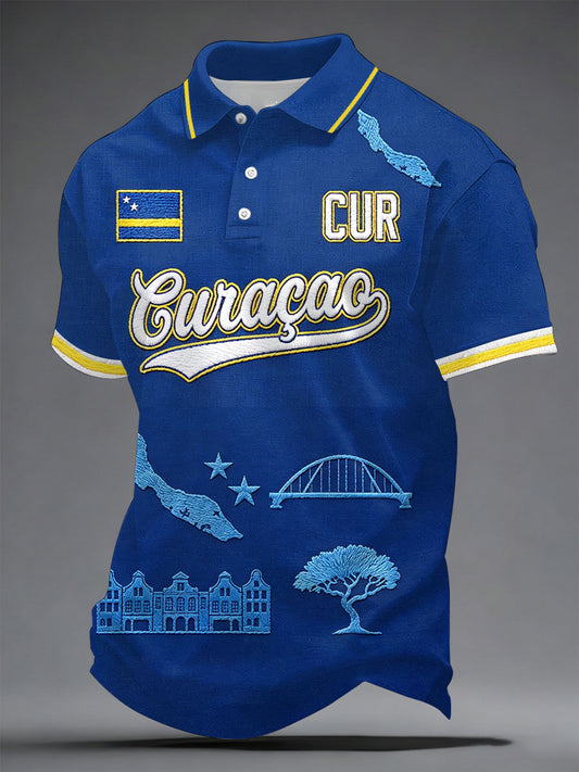 Men's Curaçao Football Print Casual Top